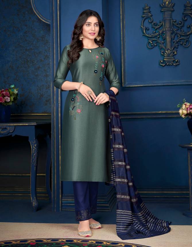 Lily And Lali Muskan 3 Silk Fancy Ethnic Wear Kurti Pant With Dupatta Collection